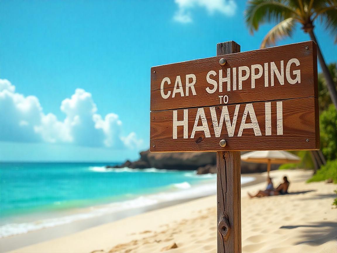 Car parked on a Maui beach with ocean waves in the background